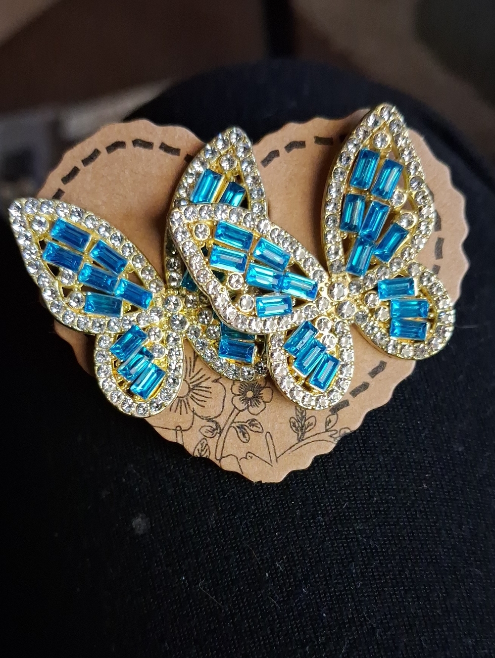 $8 Each Or Bundle 5/$20 Gold-Tone Bright Blue Butterfly Stud Earrings